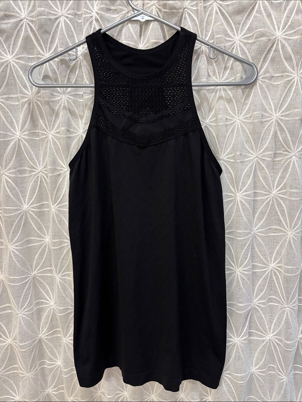Women's Black Crochet Racerback Tank Top